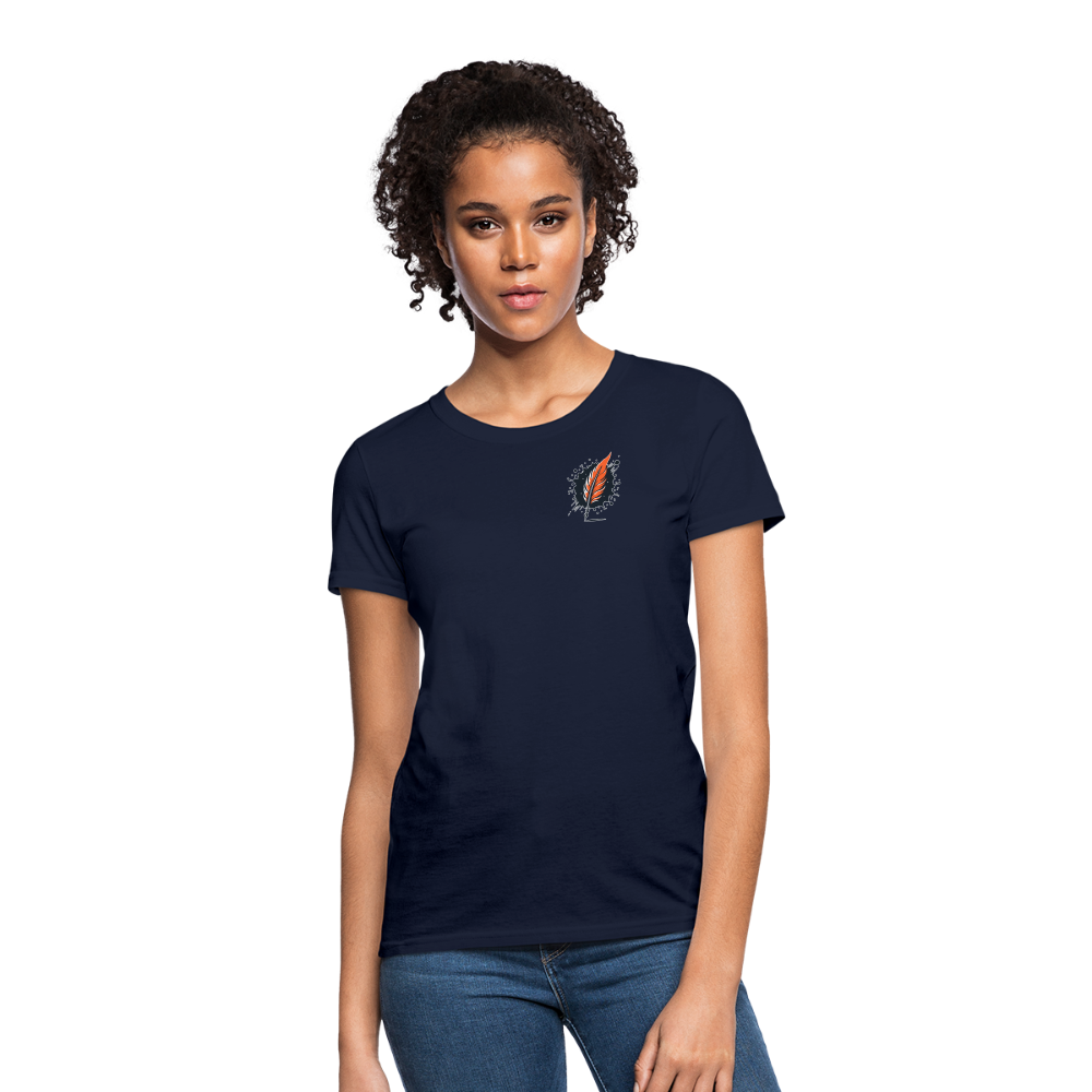 Plain Women's T-Shirt with Logo - navy