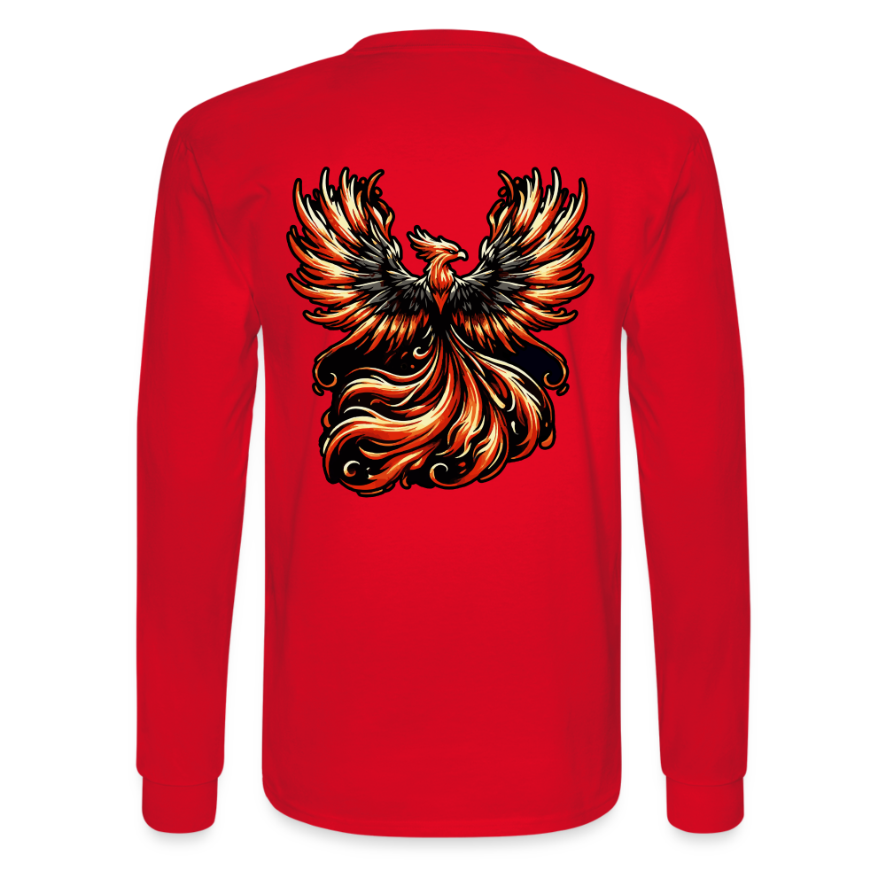 Men's Phoenix Graphic Long Sleeve Shirt with Logo - red