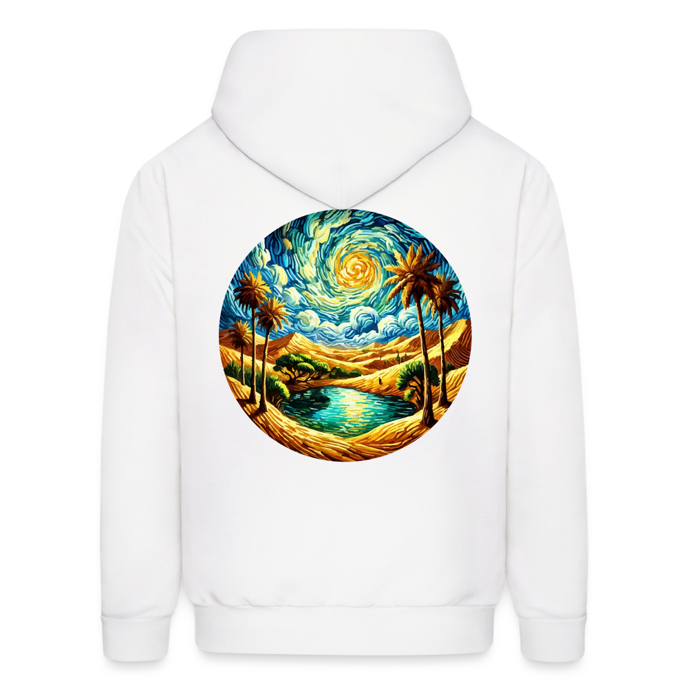 Men's Desert Oasis Graphic Hoodie with Logo - white