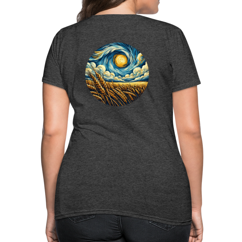 Women's Wheat Field Graphic T-Shirt with Logo - heather black