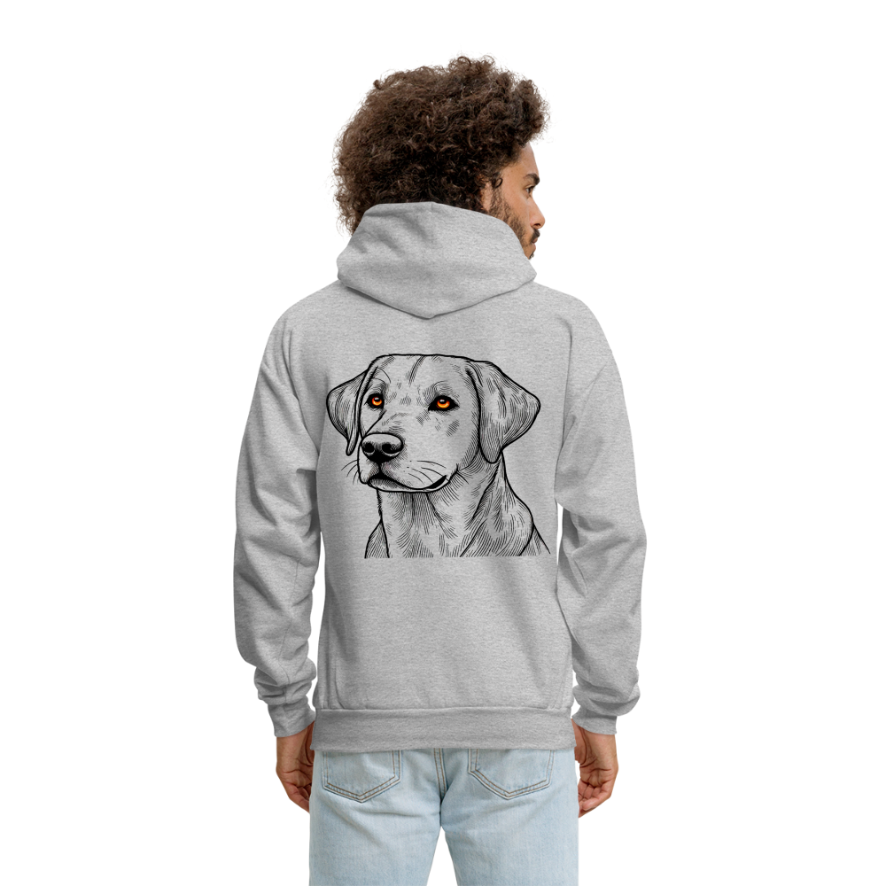 Men's Fine Line Labrador Graphic Hoodie with Logo - heather gray