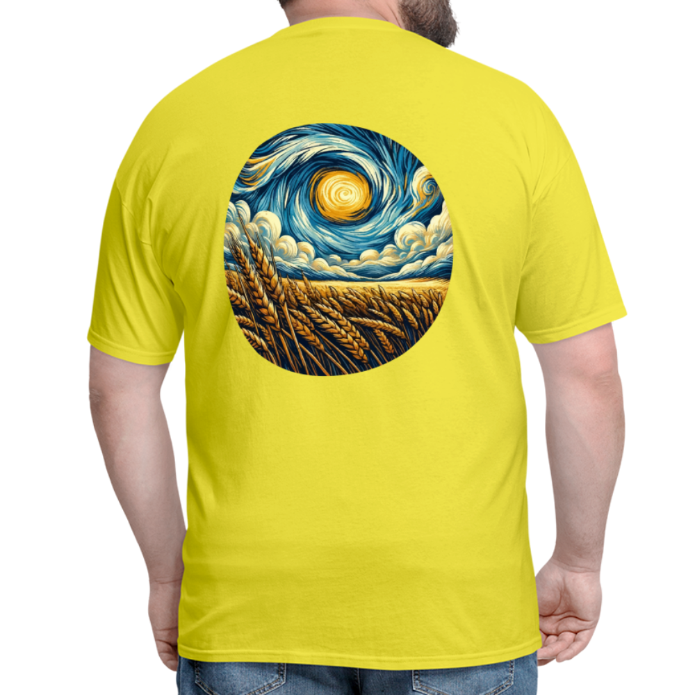 Wheat Field Graphic Unisex Classic T-Shirt with Logo - yellow