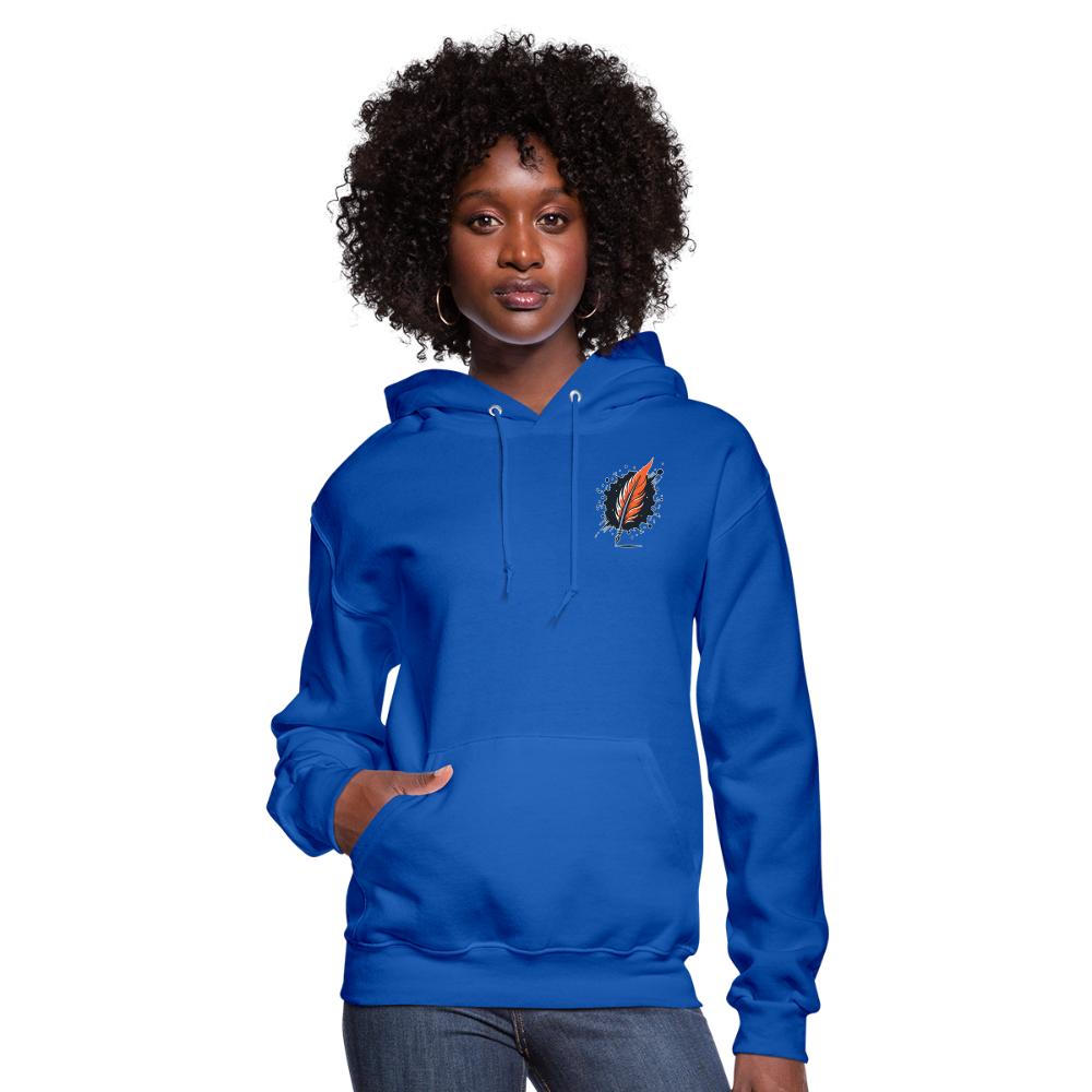 Women's River Pink and Blue Sky Graphic Hoodie with Logo - royal blue