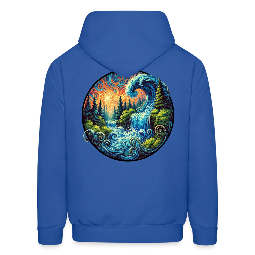 Men's Waterfall Graphic Hoodie with Logo - royal blue