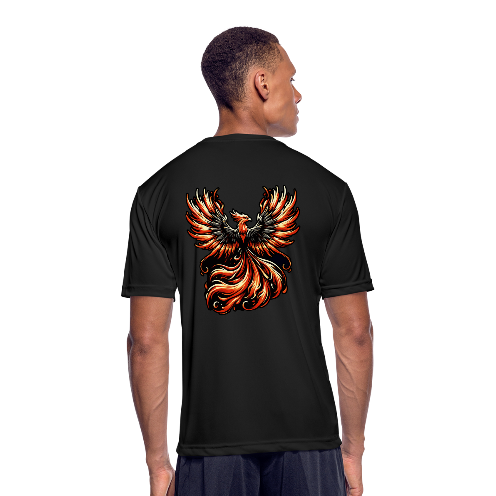 Men’s Phoenix Graphic Moisture Wicking Performance T-Shirt with Logo - black