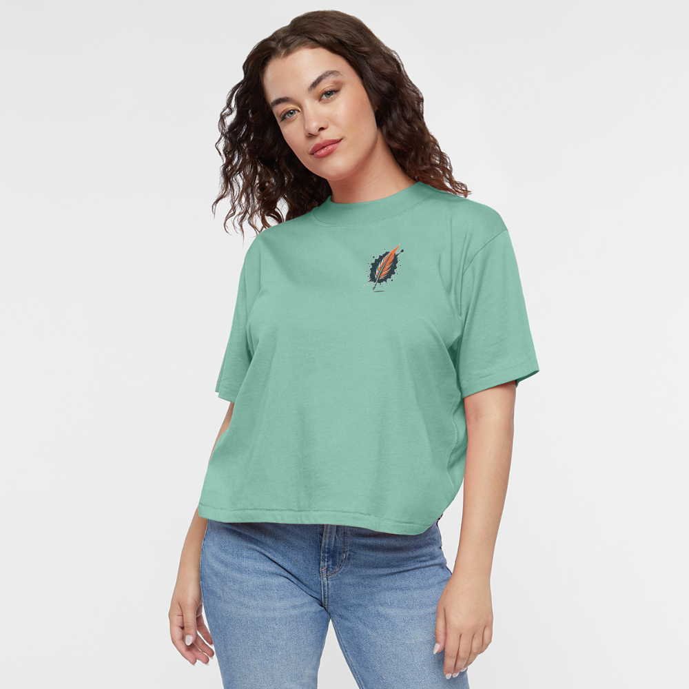 Women's Fine Line Labrador Graphic Boxy Tee with Logo - saltwater