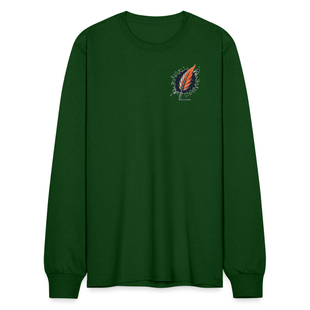 Men's Meadow Graphic Long Sleeve Shirt with Logo - forest green