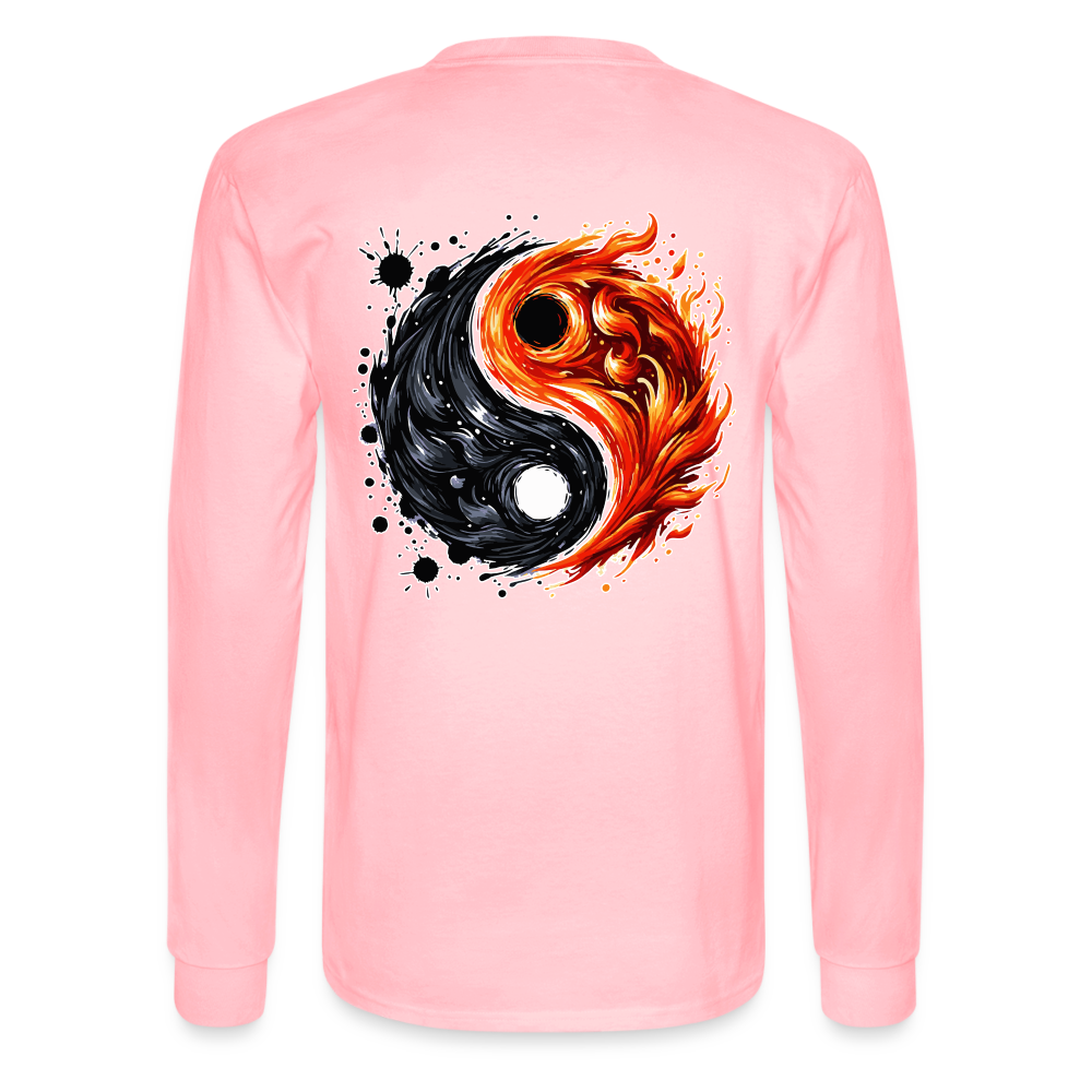 Men's Official Ink and Ember  Yin and Yang Long Sleeve Shirt with Logo - pink