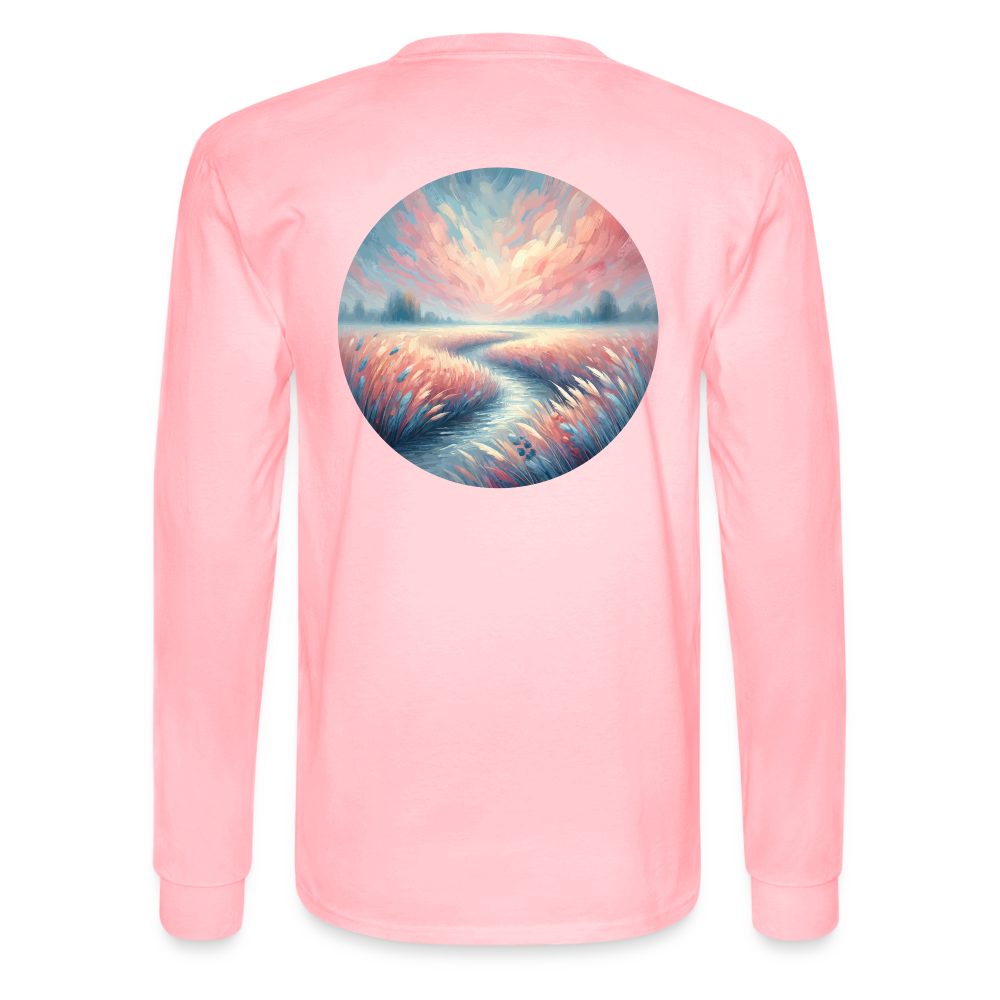 Men's River Meadow Graphic Long Sleeve Shirt with Logo - pink