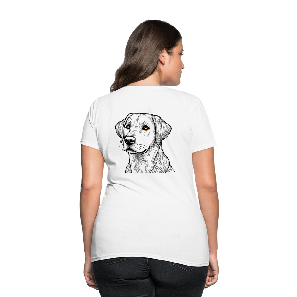 Women's Fine Line Labrador Graphic T-Shirt with Logo - white