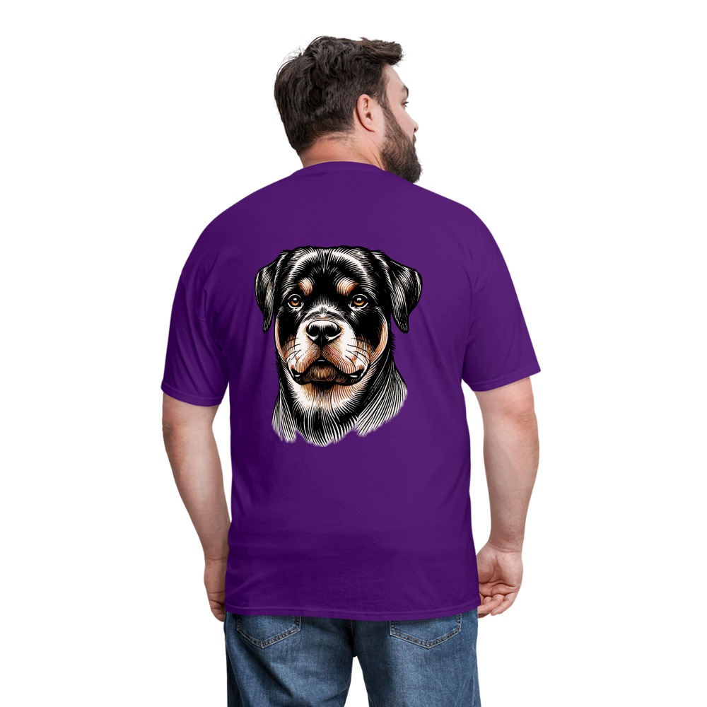 Fine Line Rottweiler Graphic Unisex Classic T-Shirt with Logo - purple