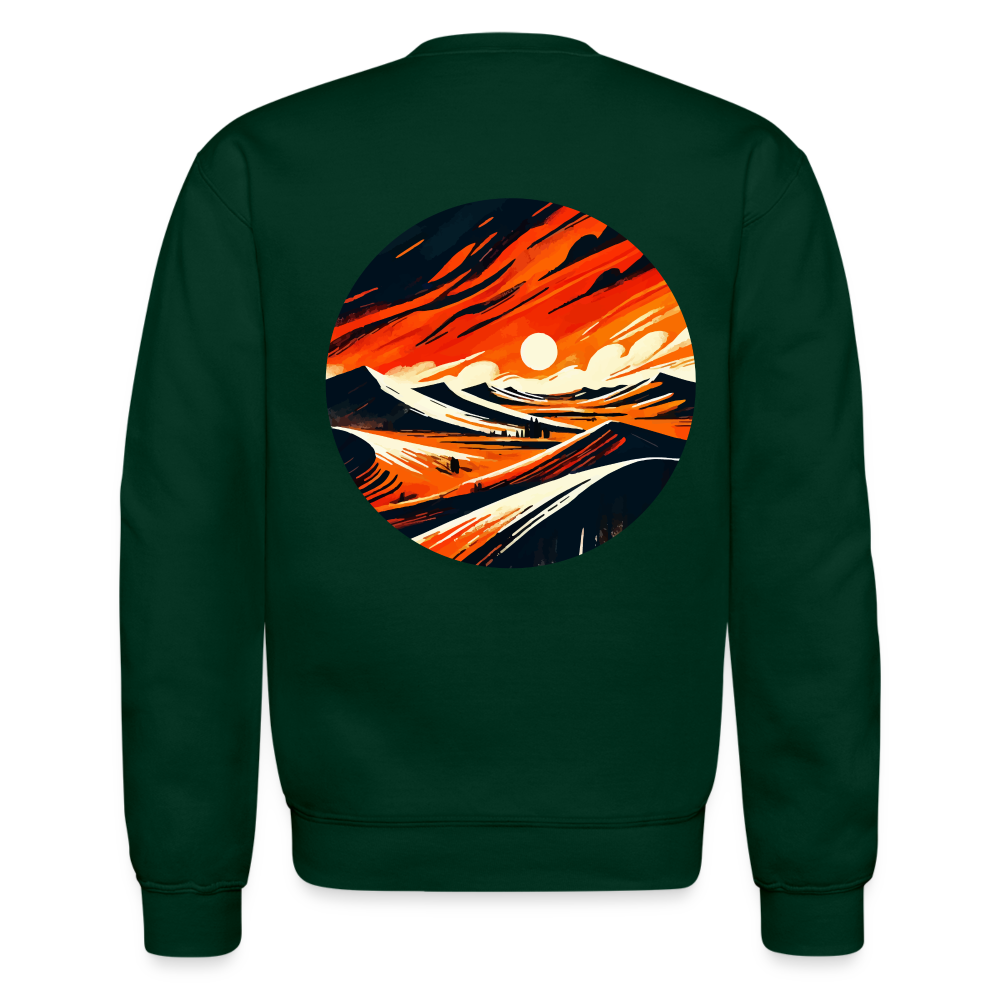 Desert Dunes Crewneck Sweatshirt with Logo - forest green