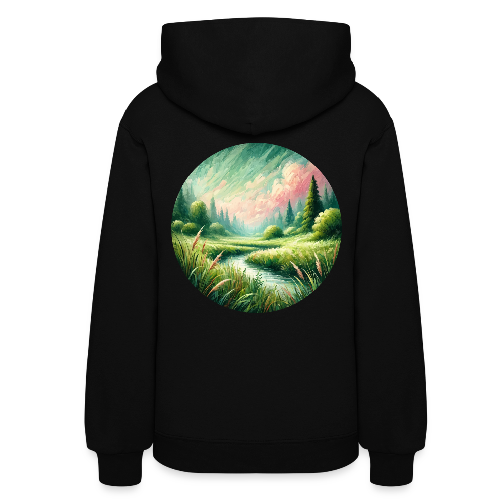 Women's Meadow Graphic Hoodie with Logo - black