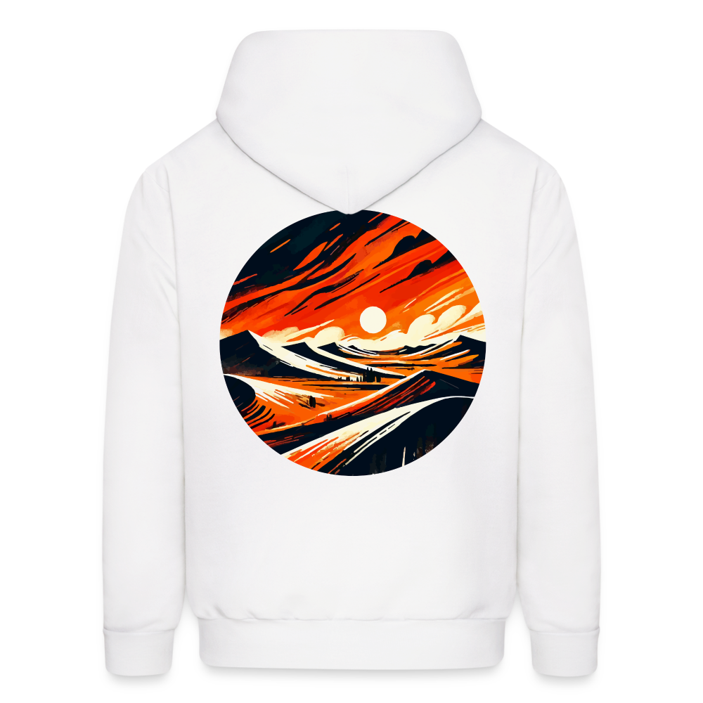 Men's Desert Dunes Graphic Hoodie with Logo - white