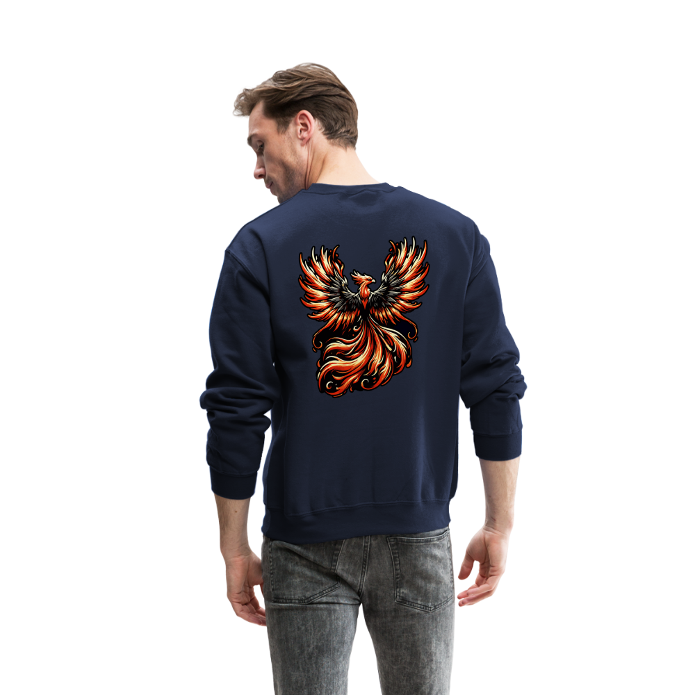 Phoenix Graphic Crewneck Sweatshirt with Logo - navy