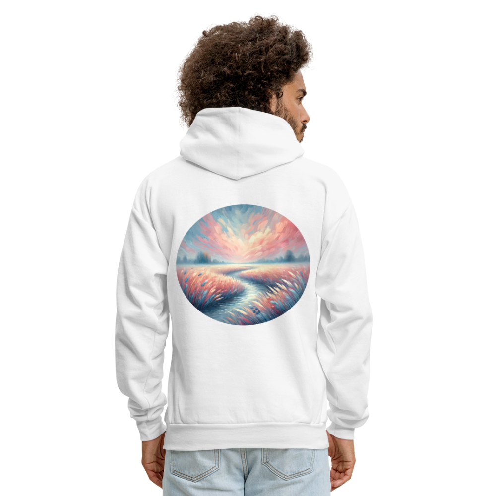 Men's River Meadow Graphic Hoodie with Logo - white