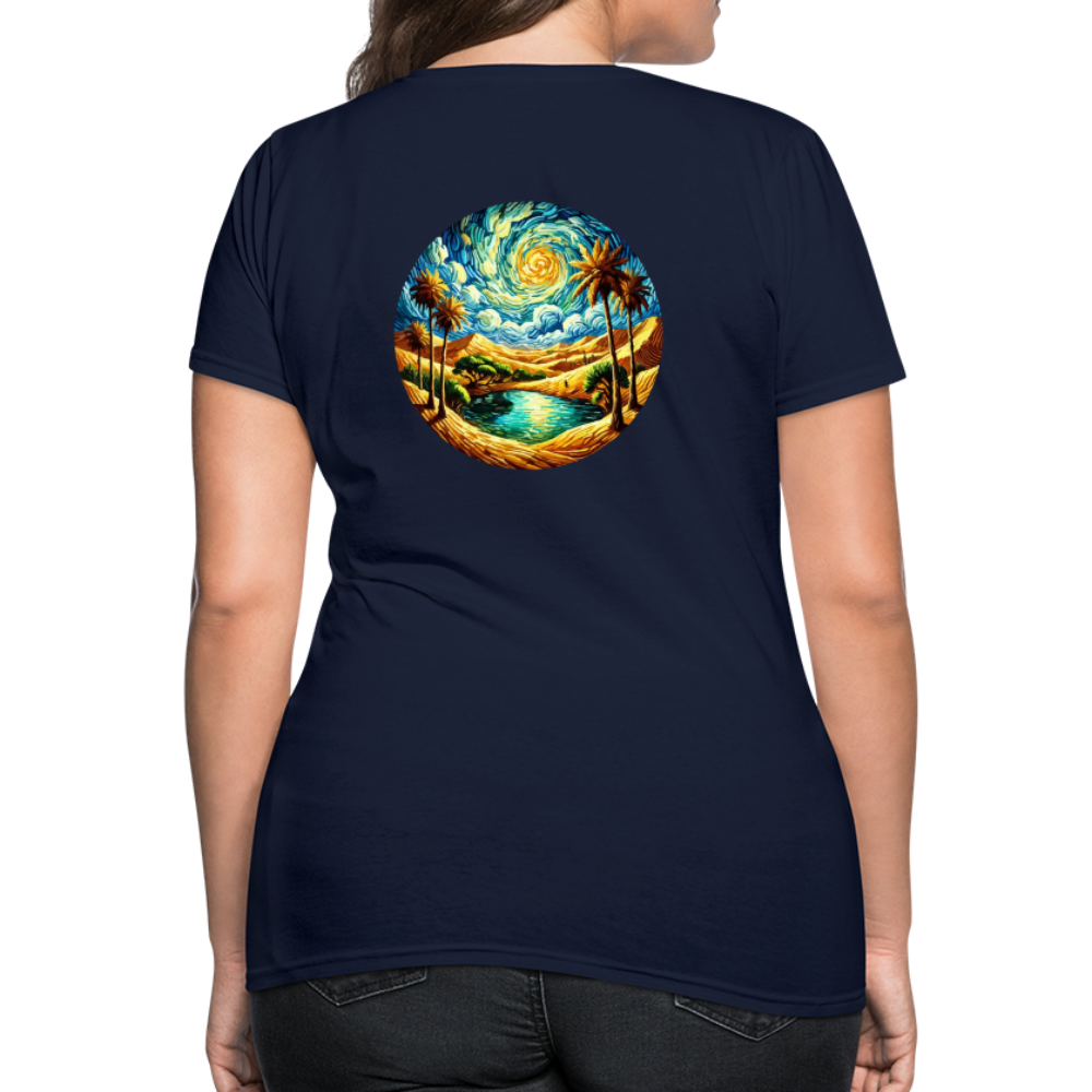 Women's Desert Oasis T-Shirt with Logo - navy