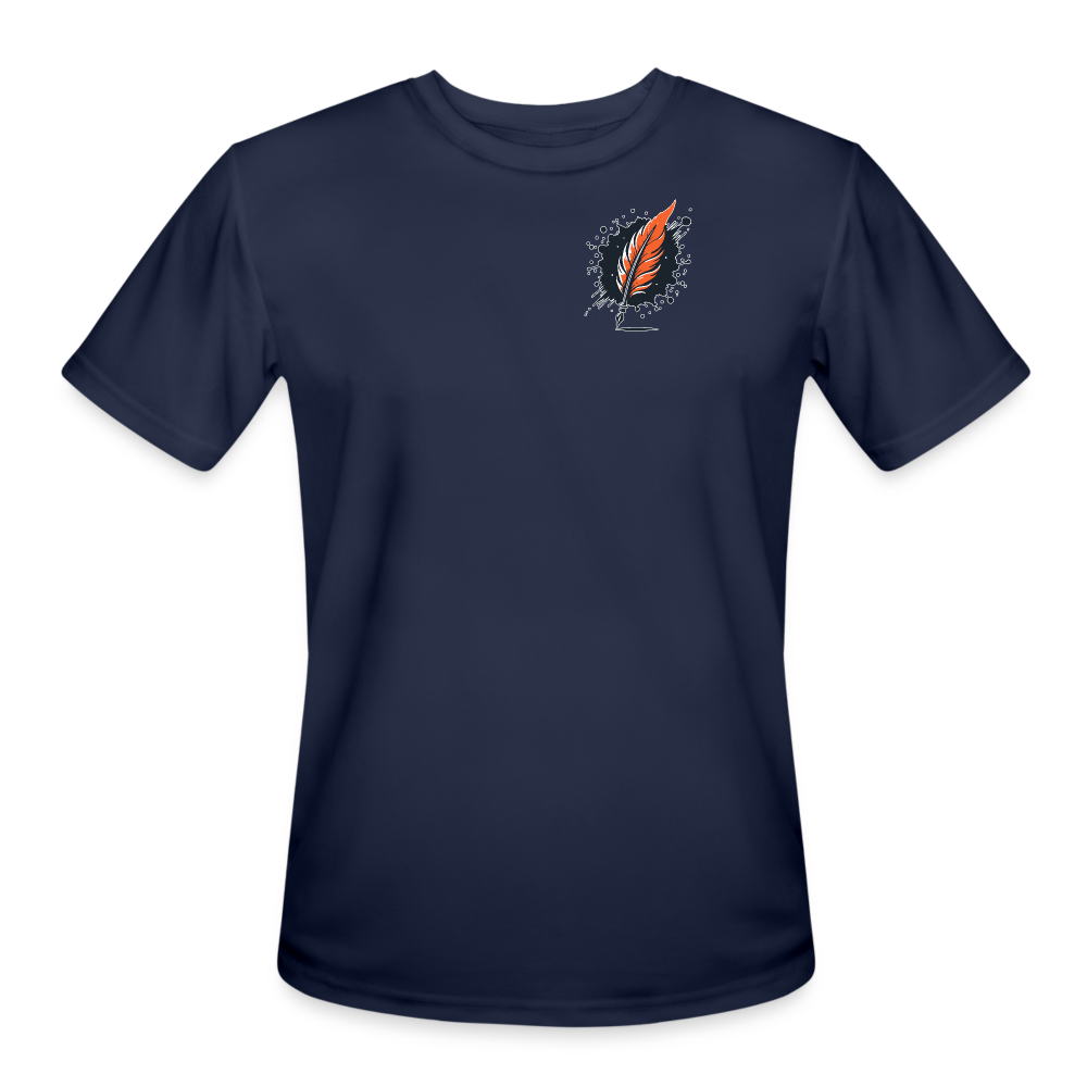 Men’s Official Ink and Ember  Yin and Yang Moisture Wicking Performance T-Shirt with Logo - navy