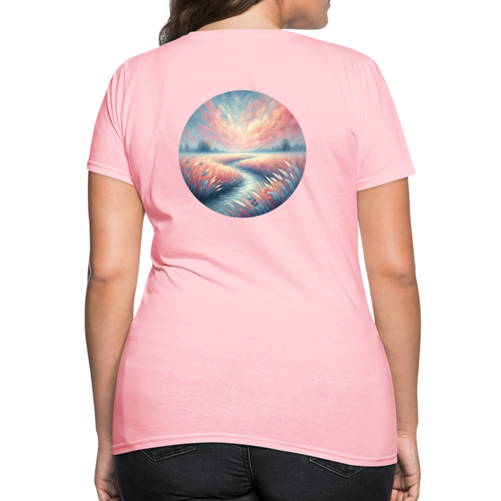 Women's River Meadow Graphic T-Shirt with Logo - pink