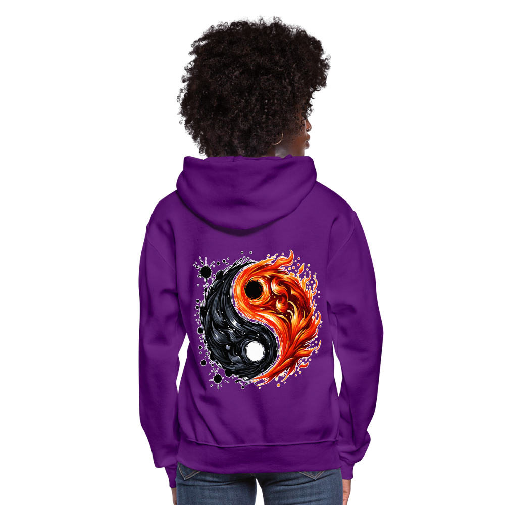 Women's Official Ink and Ember  Yin and Yang Hoodie with Logo - purple