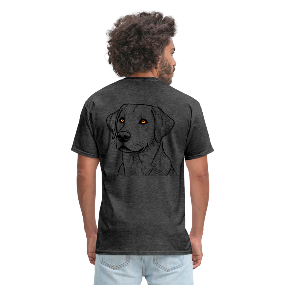 Fine Line Labrador Graphic Unisex Classic T-Shirt with Logo - heather black