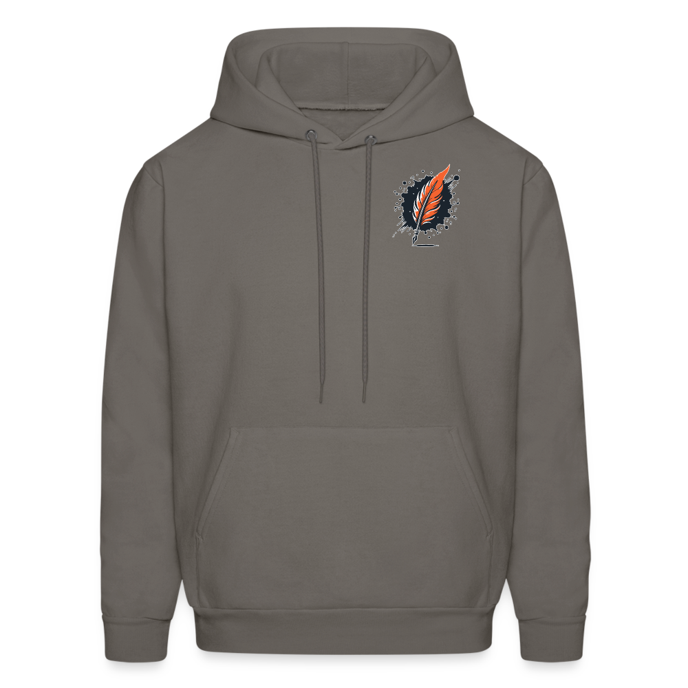 Men's Waterfall Graphic Hoodie with Logo - asphalt gray