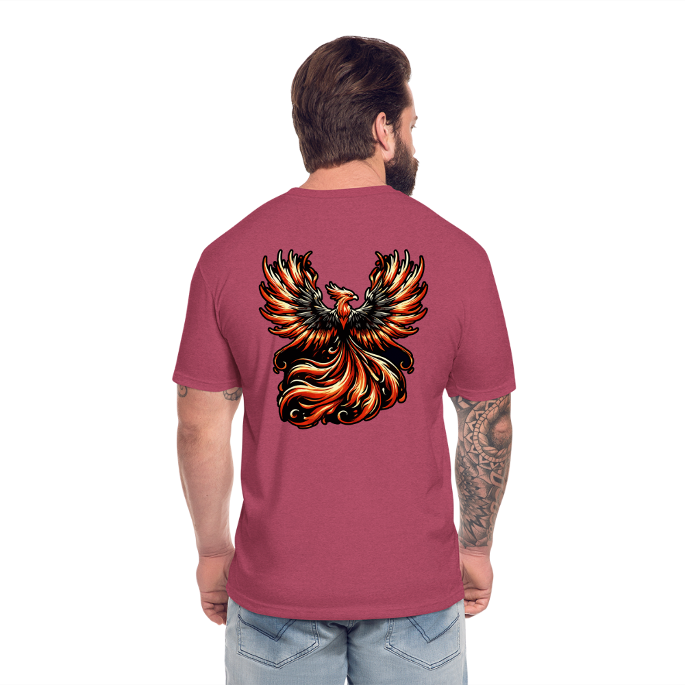 Phoenix Graphic Unisex Fitted Cotton/Poly T-Shirt with Logo - heather burgundy