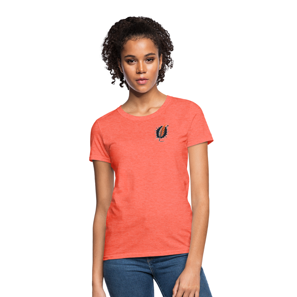 Women's River Pink and Blue Sky T-Shirt with Logo - heather coral