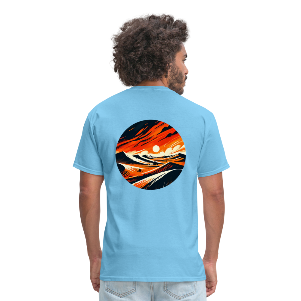 Desert Dunes Unisex Classic T-Shirt with Logo - aquatic blue