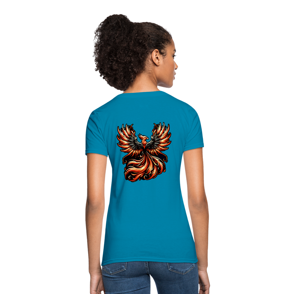 Women's Phoenix Graphic T-Shirt with Logo - turquoise