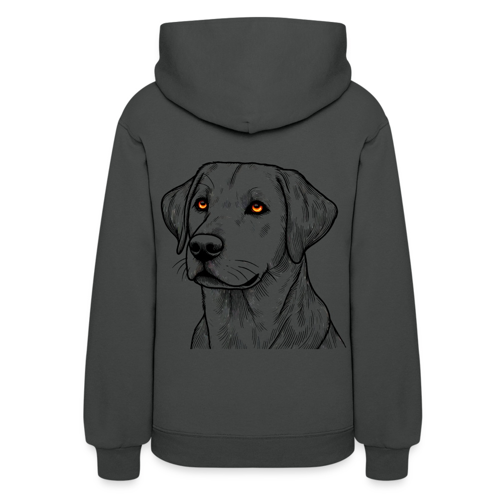 Women's Fine Line Labrador Graphic Hoodie with Logo - asphalt