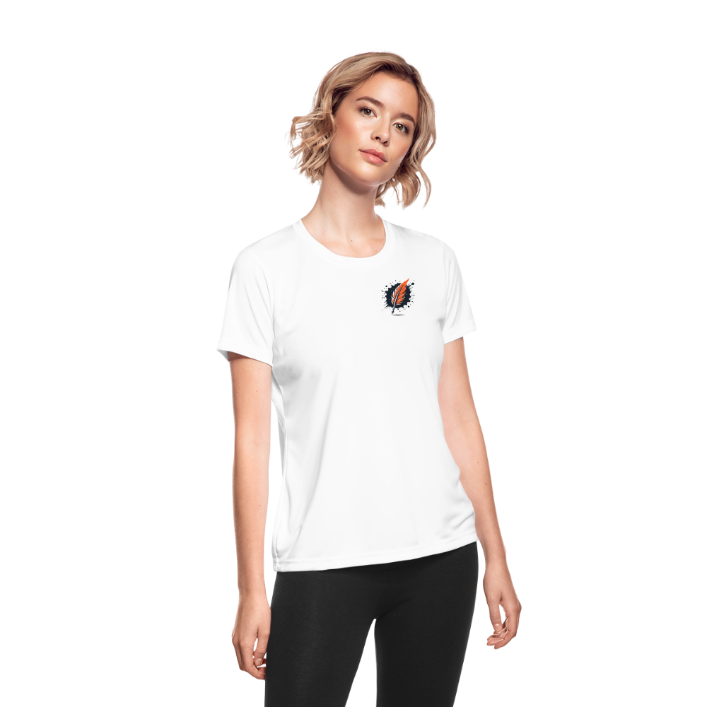 Women's Official Ink and Ember  Yin and Yang Moisture Wicking Performance T-Shirt with Logo - white