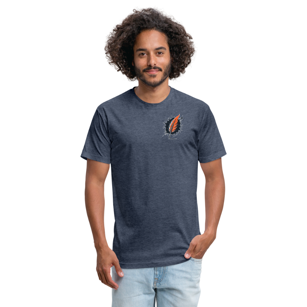 Phoenix Graphic Unisex Fitted Cotton/Poly T-Shirt with Logo - heather navy