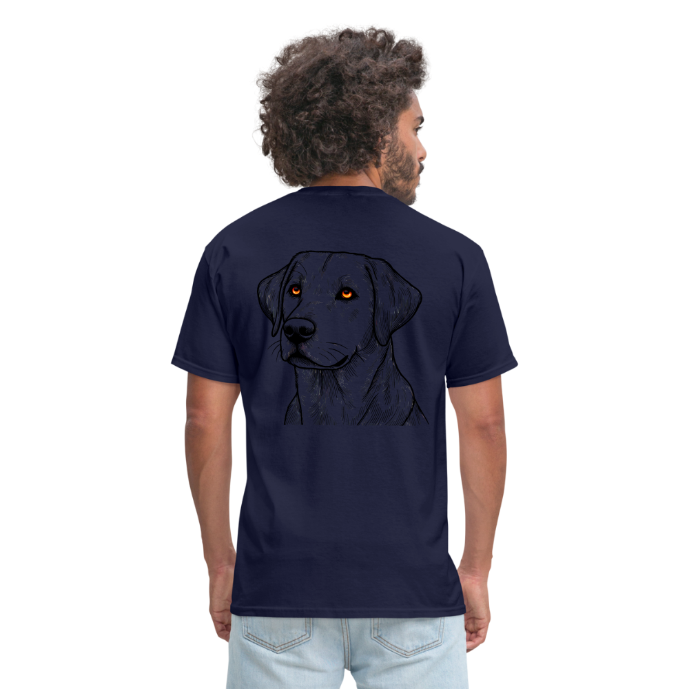 Fine Line Labrador Graphic Unisex Classic T-Shirt with Logo - navy