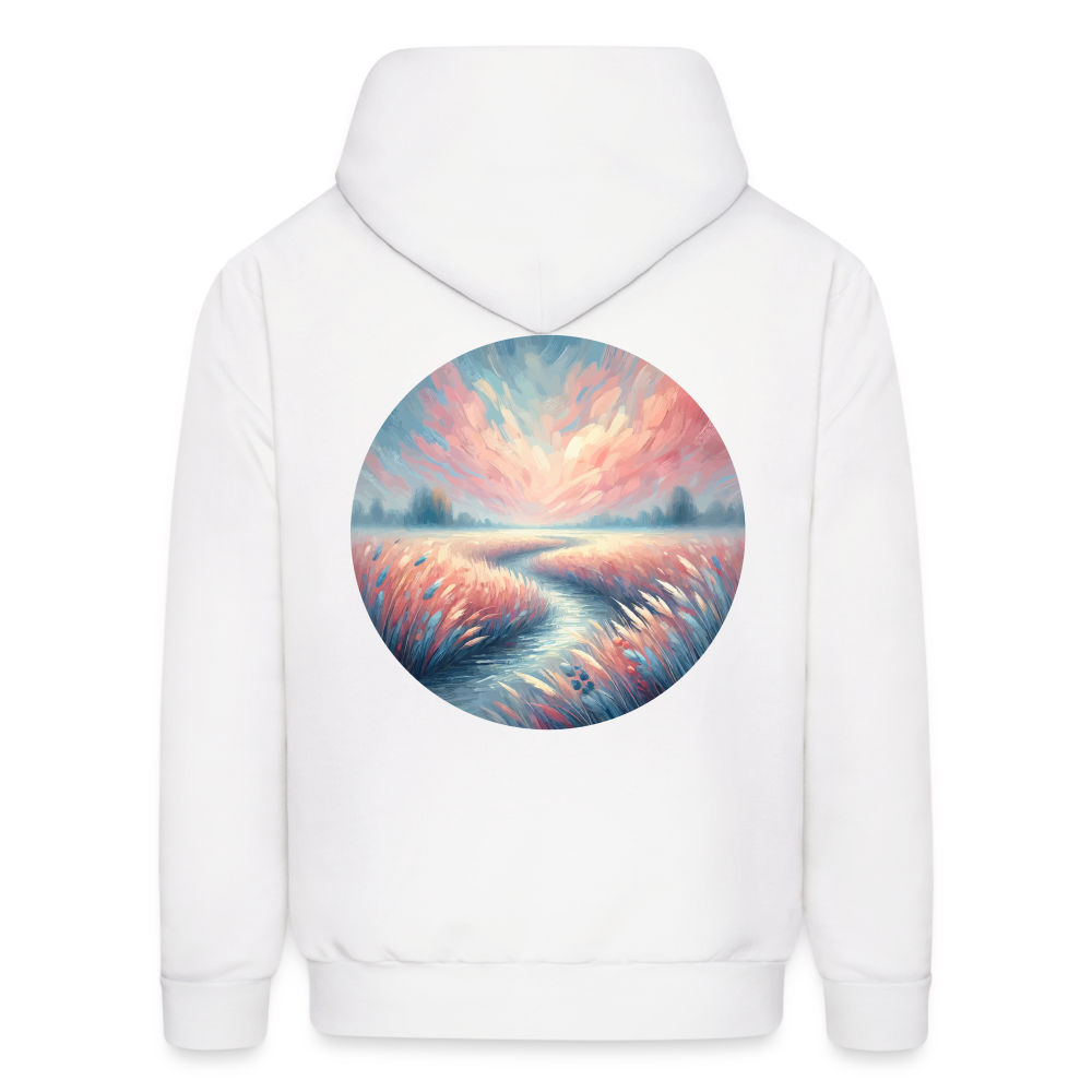 Men's River Meadow Graphic Hoodie with Logo - white