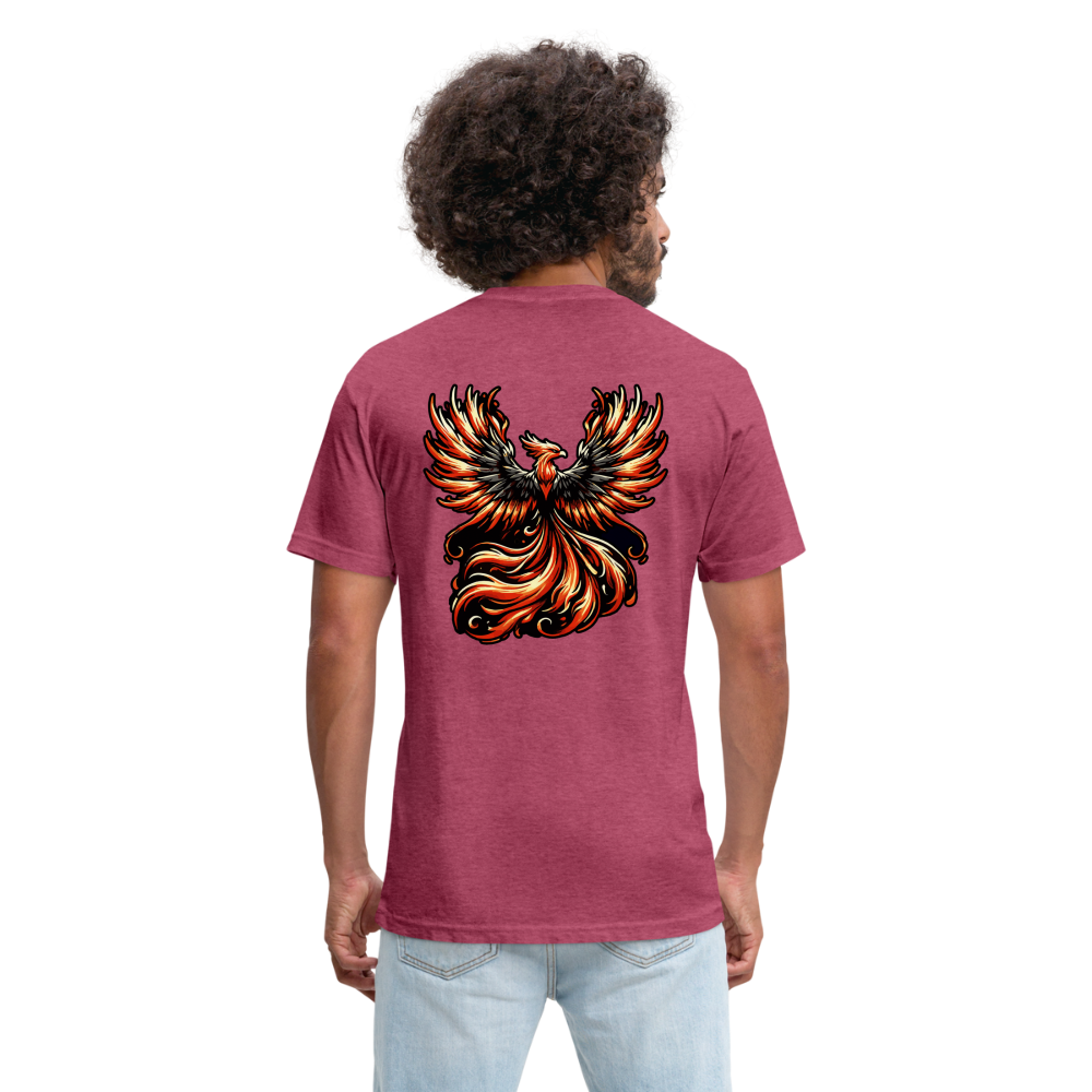 Phoenix Graphic Unisex Fitted Cotton/Poly T-Shirt with Logo - heather burgundy