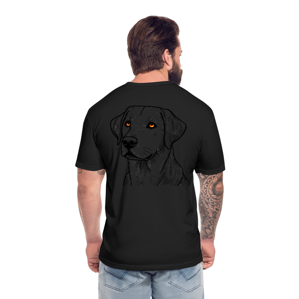 Fine Line Labrador Graphic Unisex Fitted Cotton/Poly T-Shirt with Logo - black