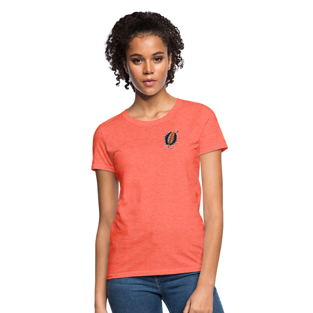 Women's Wheat Field Graphic T-Shirt with Logo - heather coral