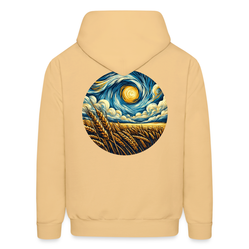 Men's Wheat Field Graphic Hoodie with Logo - light yellow