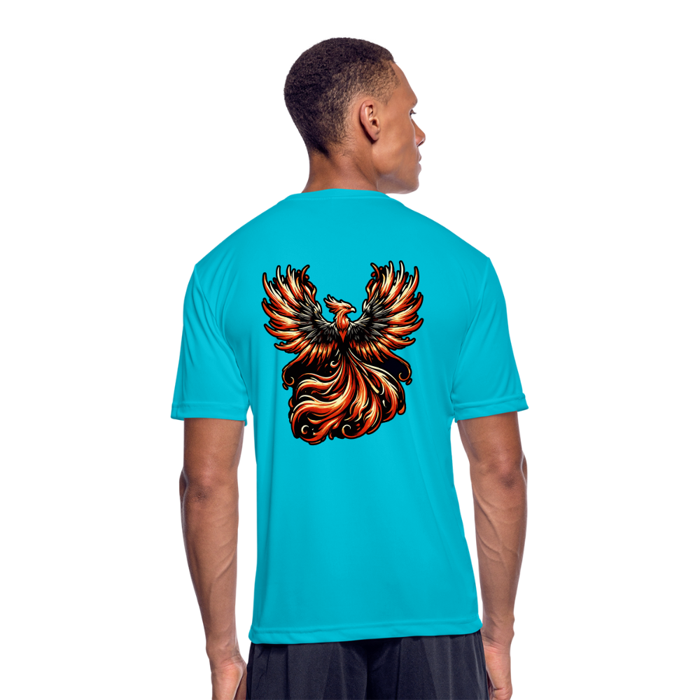 Men’s Phoenix Graphic Moisture Wicking Performance T-Shirt with Logo - turquoise