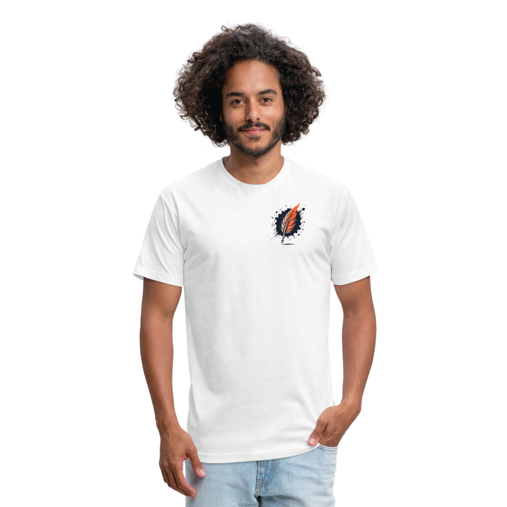 Wheat Field Graphic Unisex Fitted Cotton/Poly T-Shirt with Logo - white