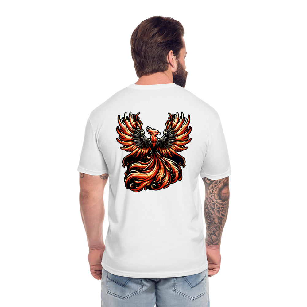 Phoenix Graphic Unisex Fitted Cotton/Poly T-Shirt with Logo - white