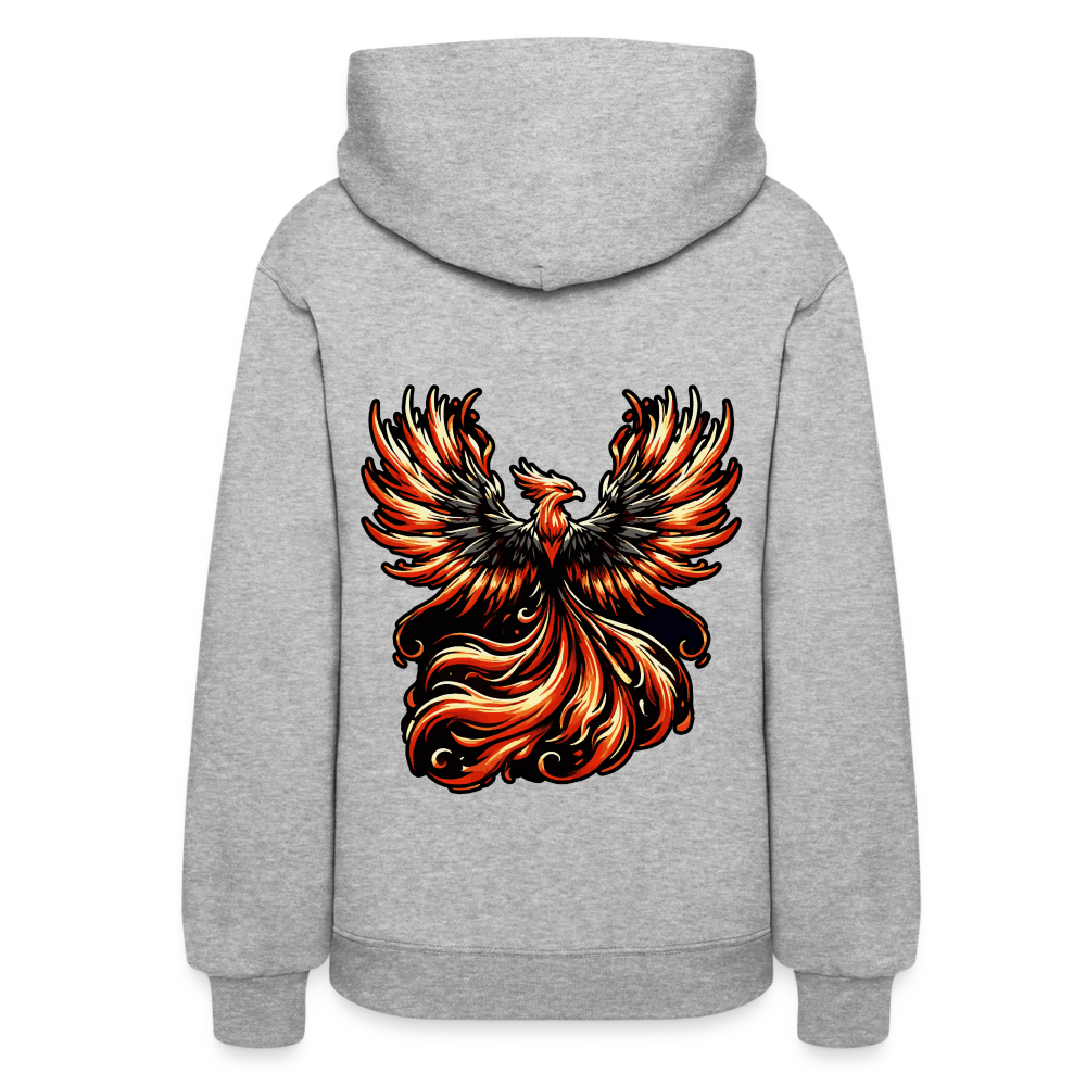 Women's Phoenix Graphic Hoodie with Logo - heather gray