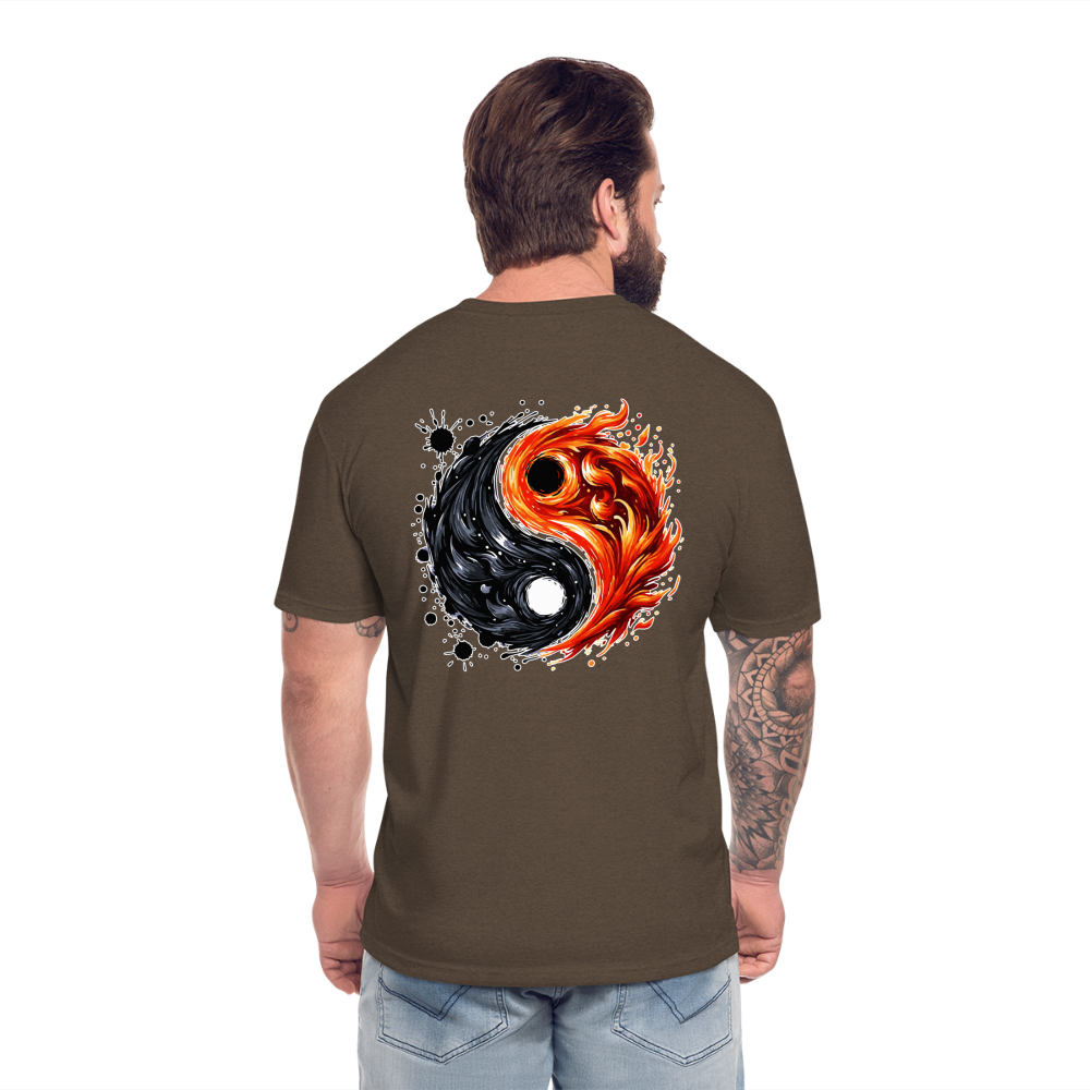 Official Ink and Ember  Yin and Yang Unisex Fitted Cotton/Poly T-Shirt with Logo - heather espresso