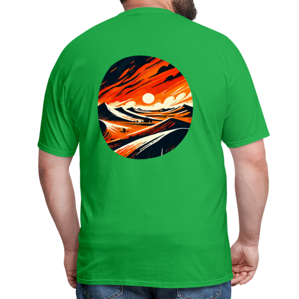 Desert Dunes Unisex Classic T-Shirt with Logo - bright green