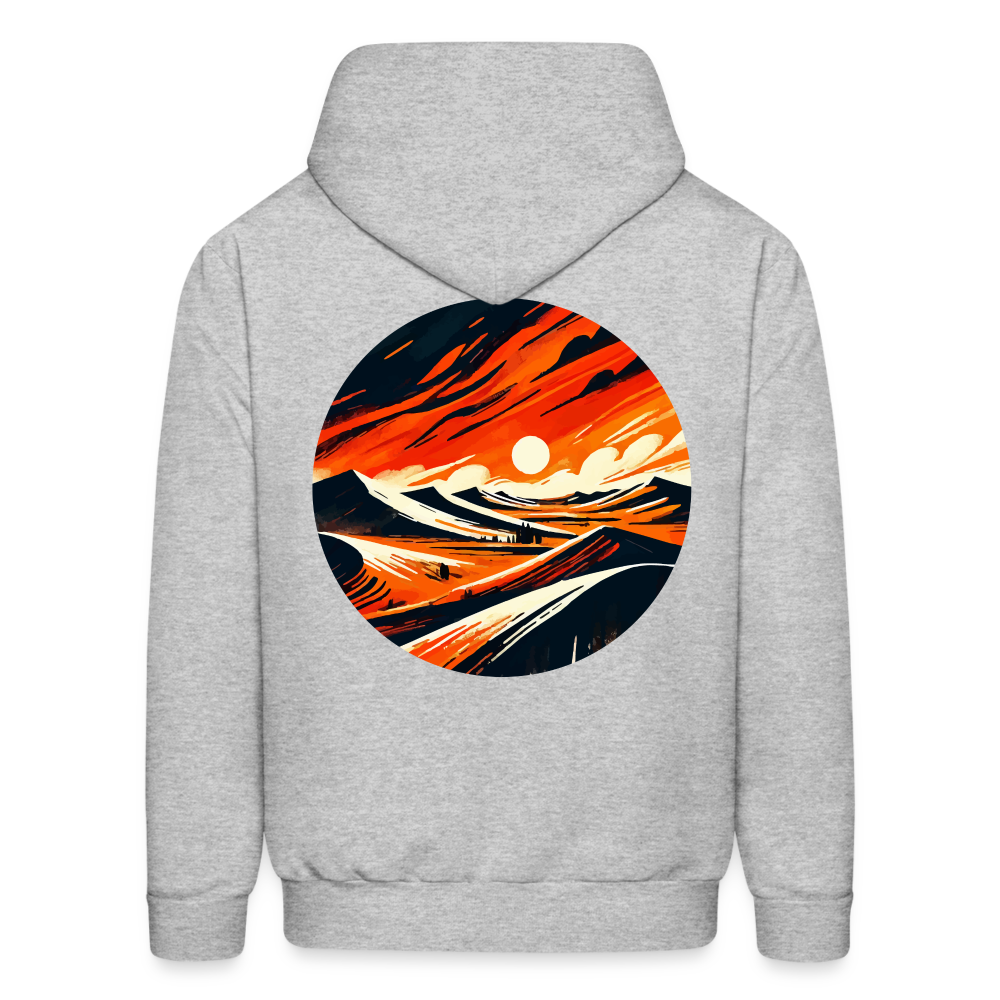 Men's Desert Dunes Graphic Hoodie with Logo - heather gray