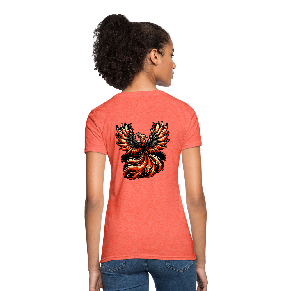 Women's Phoenix Graphic T-Shirt with Logo - heather coral