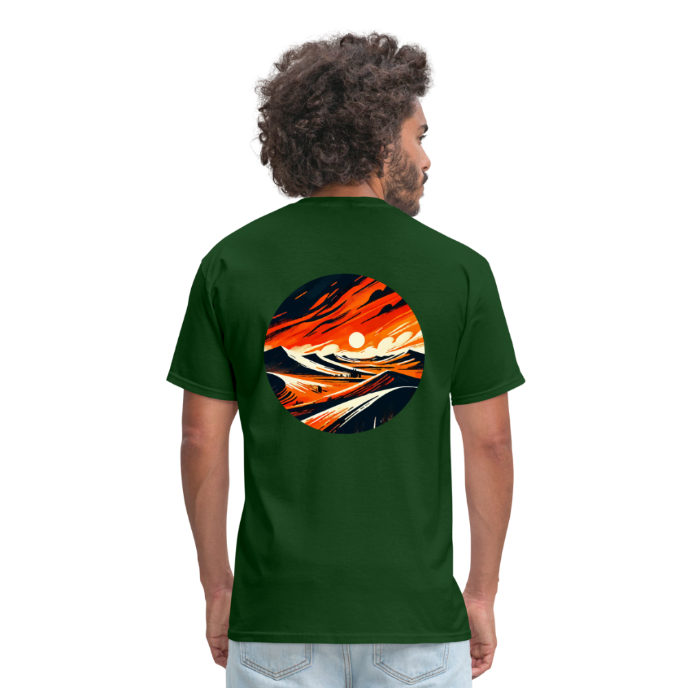 Desert Dunes Unisex Classic T-Shirt with Logo - forest green