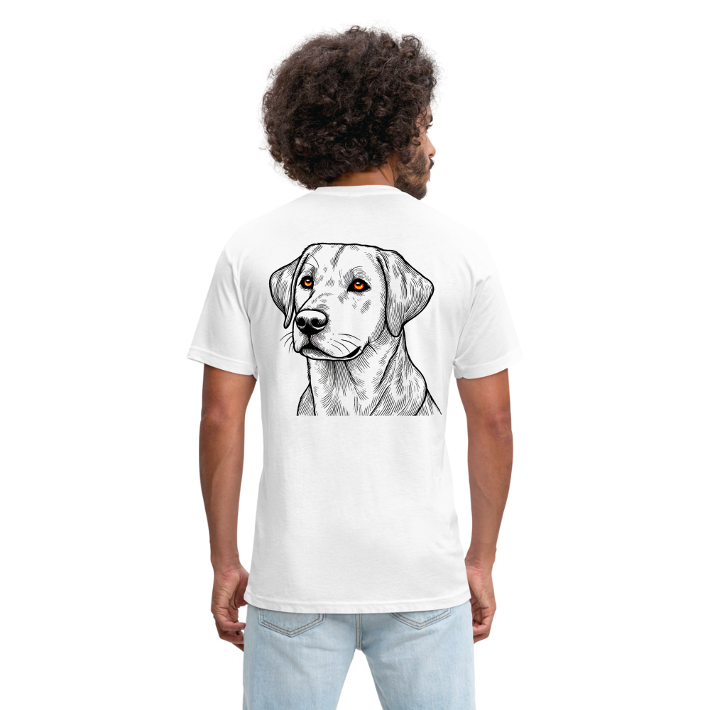 Fine Line Labrador Graphic Unisex Fitted Cotton/Poly T-Shirt with Logo - white