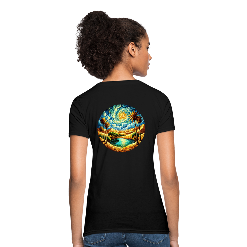 Women's Desert Oasis T-Shirt with Logo - black